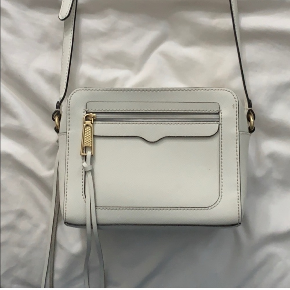 Rebecca Minkoff White Crossbody Bag with Gold Accents